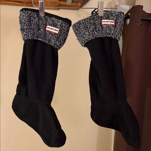 Hunter Black Socks with Gray Knit Cuffs